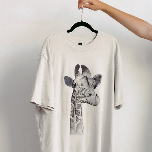 Žirafe | Oversized Kokvilnas t-krekls